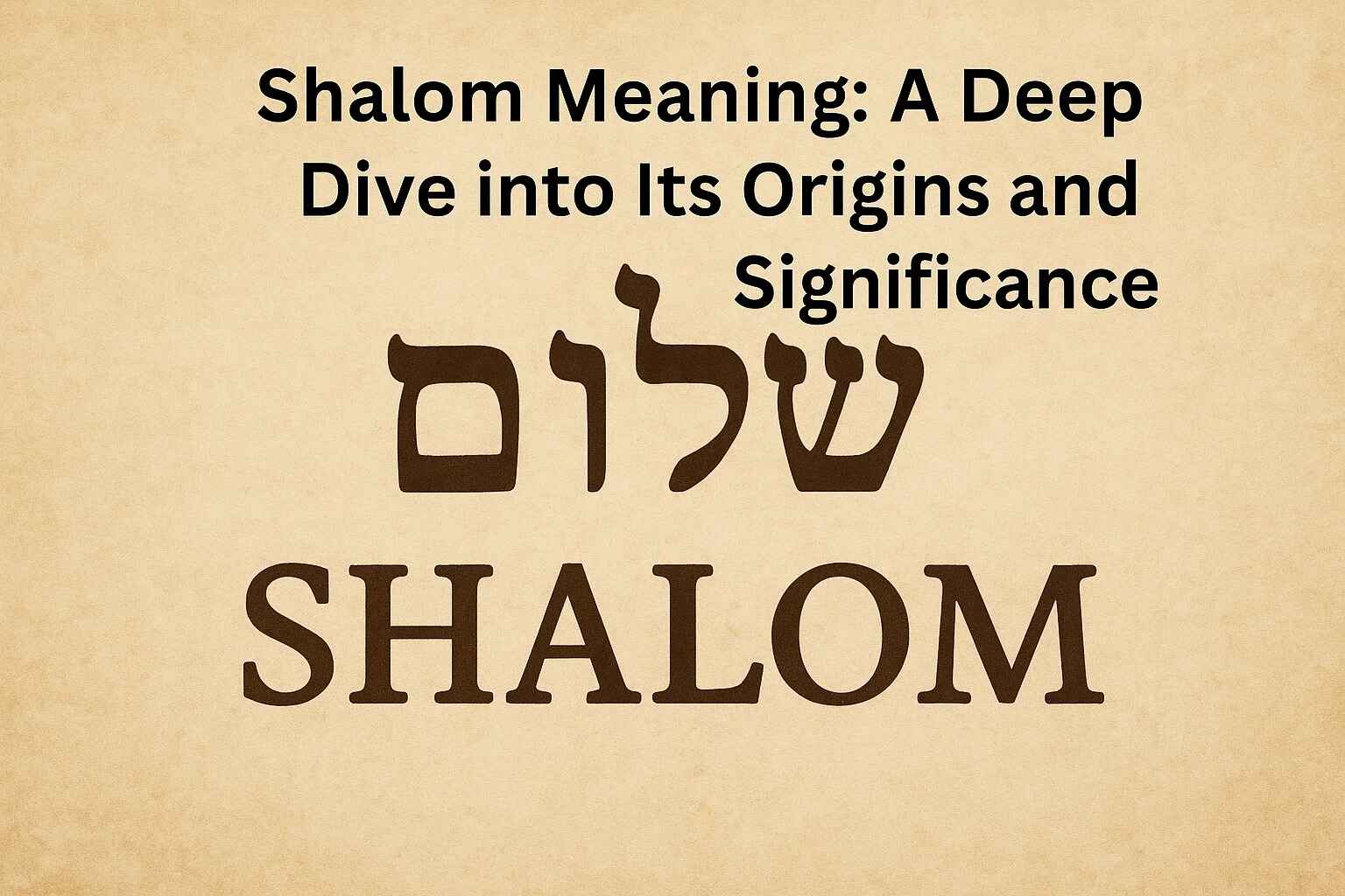 Shalom Meaning