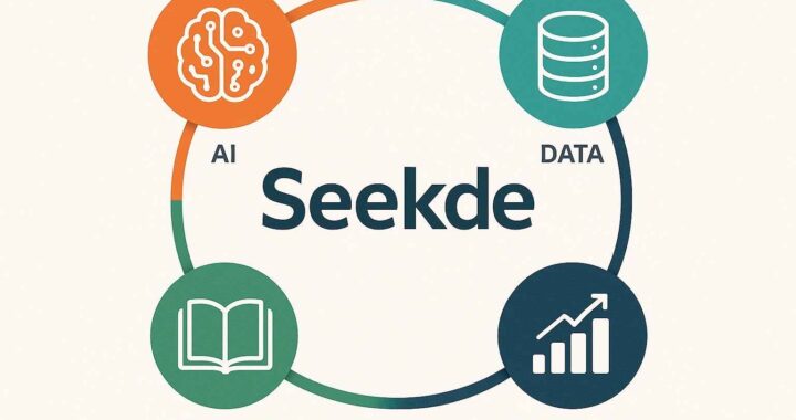 A figure that presents the relationship between the Seekde smart digital ecosystem of connecting AI, data, and users.